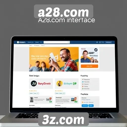 Evolução da interface do a28.com ao longo do tempo